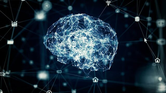 AI (Artificial Intelligence) concept. Communication network.
