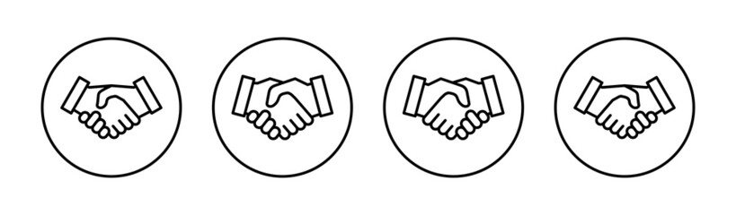 Fototapeta premium Handshake icons set. business handshake sign and symbol. contact agreement