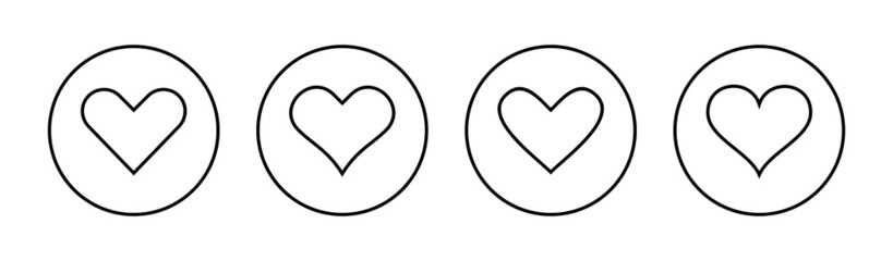 Love icons set. Heart sign and symbol. Like icon vector.