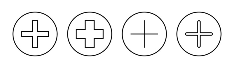 Obraz premium Plus Icons set. Add plus sign and symbol
