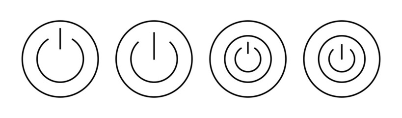 Power icons set. Power Switch sign and symbol. Electric power