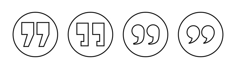 Quote icons set. Quotation mark sign and symbol