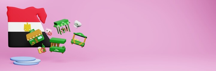 3d rendering of halal restaurants and places to eat in Egypt for Eid Al Fitri, Eid Al Adha and Ramadan