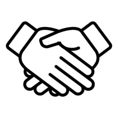 Fototapeta premium Handshake Flat Icon Isolated On White Background