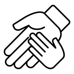 Child And Parent Hands Flat Icon Isolated On White Background