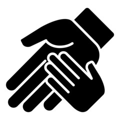 Child And Parent Hands Flat Icon Isolated On White Background