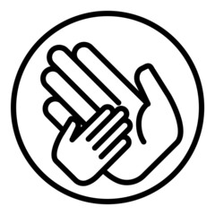 Fototapeta premium Child And Parent Hands Flat Icon Isolated On White Background