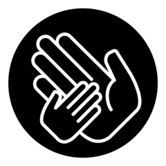 Child And Parent Hands Flat Icon Isolated On White Background