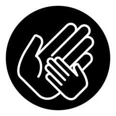 Obraz premium Child And Parent Hands Flat Icon Isolated On White Background
