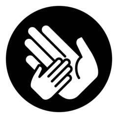 Child And Parent Hands Flat Icon Isolated On White Background