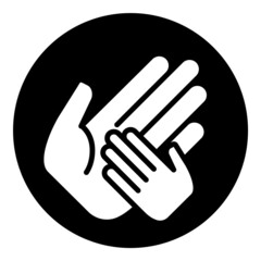 Obraz premium Child And Parent Hands Flat Icon Isolated On White Background