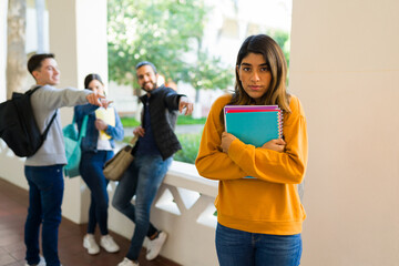 Depressed student suffering from bullying