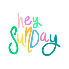vector themed typography hey sunday