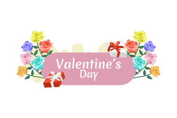 Vector illustration of Happy Valentine's Day. Suitable for greeting card, poster and banner