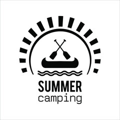 Fototapeta premium simple business logo about adventure in mountain nature,camping and survival