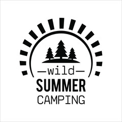 simple business logo about adventure in mountain nature,camping and survival