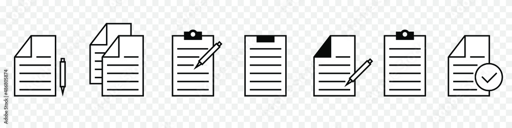 Poster set of document symbol. document icons. paper document page icon. vector illustration isolated on tr