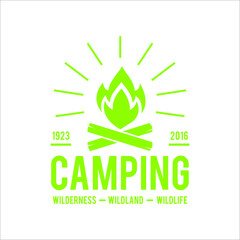 simple business logo about adventure in mountain nature,camping and survival