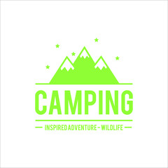 simple business logo about adventure in mountain nature,camping and survival