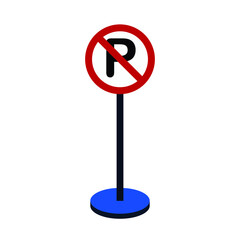 illustration vector design traffic sign no parking area. suitable for traffic sign, road information and information in public area.