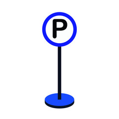 illustration vector design traffic sign parking area. suitable for traffic sign, road information and information in public area.