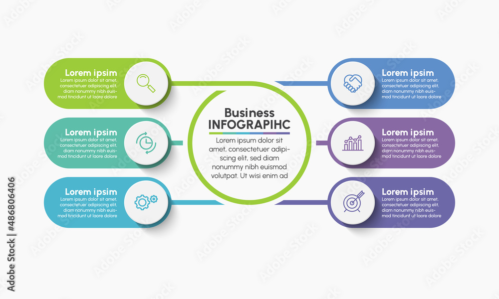 Wall mural business data visualization. timeline infographic icons designed for abstract background template mi