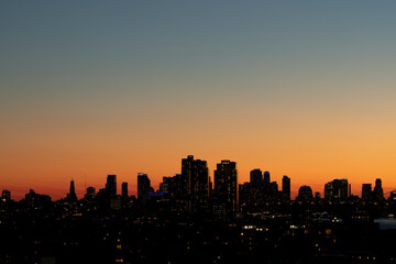 Fototapeta na wymiar Brooklyn Sunset Skyline