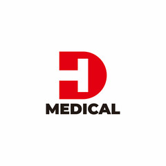 letter dt medical doctor symbol logo vector