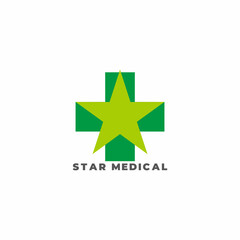 star colorful medical geometric symbol logo vector