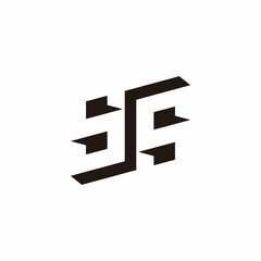 letter ss talk symbol negative space 3d logo vector