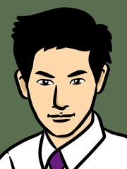 cute man cartoon on green background