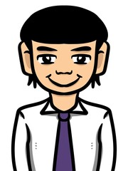 cute man cartoon on white background