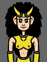 cute cartoon on gray background