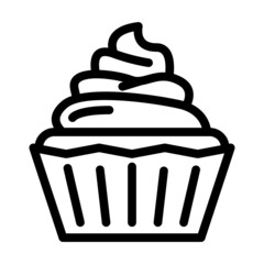 creamy cupcake line icon vector. creamy cupcake sign. isolated contour symbol black illustration