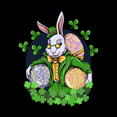 St. Patrick's Day bunny brings easter day eggs