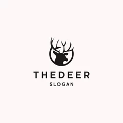 Deurstickers The deer logo icon flat design template  © warrior_std