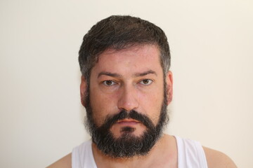 Obraz premium Portrait of a man colorful make up on his face different emotions