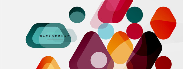 Abstract round geometric shapes and circles background. Trendy techno business template for wallpaper, banner, background or landing