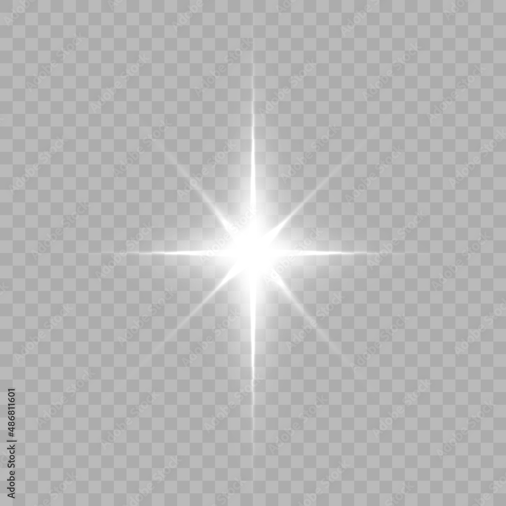 Aufkleber white beautiful light explodes with a transparent explosion. vector, bright illustration for perfect