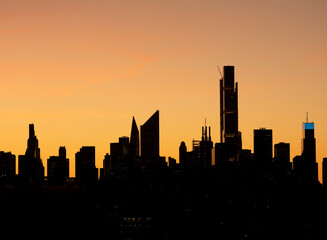 Fototapeta na wymiar Midtown Manhattan Sunset Skyline
