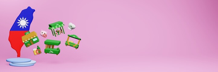 3d rendering of halal restaurants and places to eat in Taiwan for Eid Al Fitri, Eid Al Adha and Ramadan