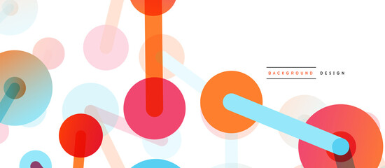 Abstract background. Round dots connected by lines. Trendy techno business template for wallpaper, banner, background or landing