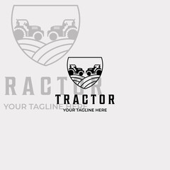 tractor line art minimalist design logo symbol