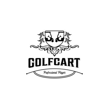 golf cart vintage vector logo symbol illustration design