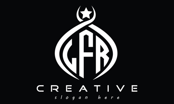 LFR three letters monogram curved oval initial logo design, minimalist modern creative logo, vector template