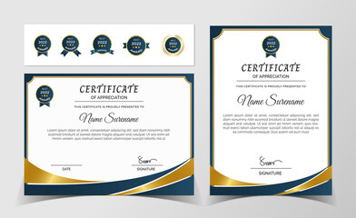 Premium certificate of achievement template,
