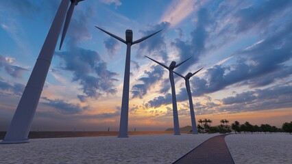 wind turbine at beach