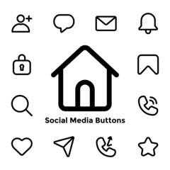 Vector Graphic of Social Media Buttons. Good for user interface, new application, etc.