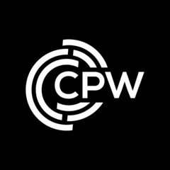 CPW letter logo design on black background. CPW creative initials letter logo concept. CPW letter design.
