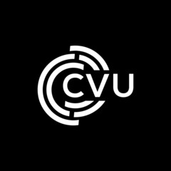 CVU letter logo design on black background. CVU creative initials letter logo concept. CVU letter design.
